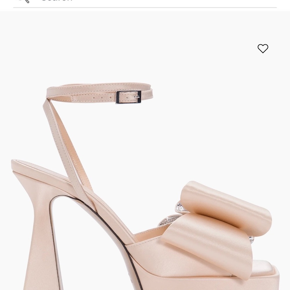 Mach & Mach Le Cadeau 140MM Crystal-Embellished Bow Platform Sandals in beige